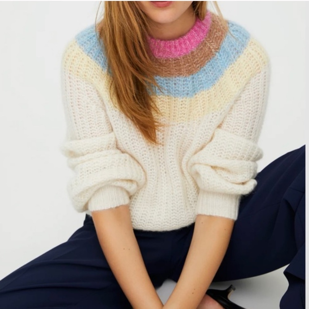Aritzia Wilfred Giselle Butter Yellow Saba Mohair Alpaca Blend Sweater - Picture 1 of 15